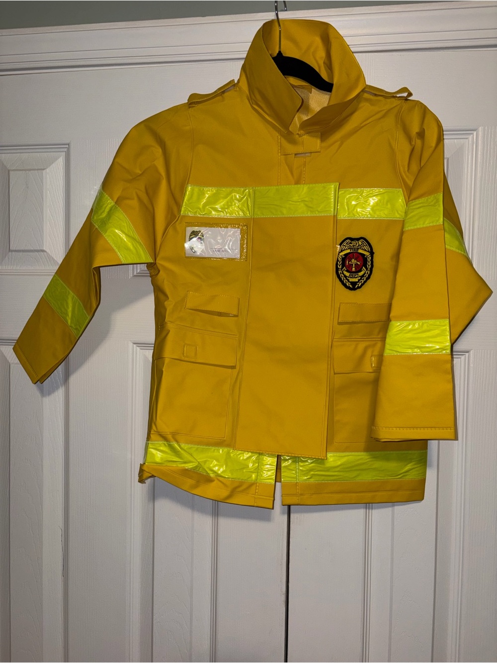 Kids Yellow Reflective Firefighter Jacket one size - Picture 1 of 8